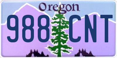 OR license plate 988CNT