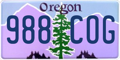 OR license plate 988COG