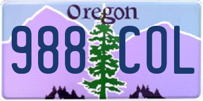 OR license plate 988COL