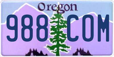 OR license plate 988COM