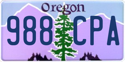 OR license plate 988CPA