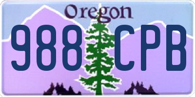 OR license plate 988CPB