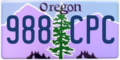 OR license plate 988CPC