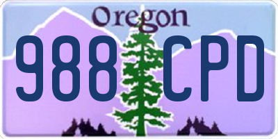 OR license plate 988CPD
