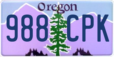 OR license plate 988CPK