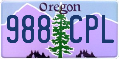 OR license plate 988CPL