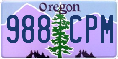 OR license plate 988CPM