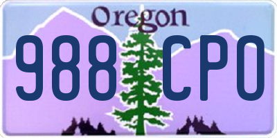 OR license plate 988CPO