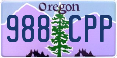 OR license plate 988CPP