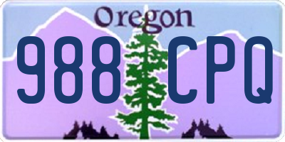 OR license plate 988CPQ