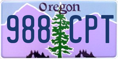 OR license plate 988CPT
