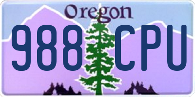 OR license plate 988CPU