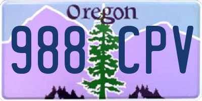 OR license plate 988CPV