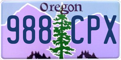 OR license plate 988CPX