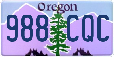 OR license plate 988CQC
