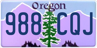 OR license plate 988CQJ