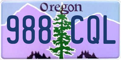 OR license plate 988CQL