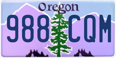 OR license plate 988CQM