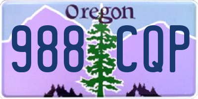 OR license plate 988CQP