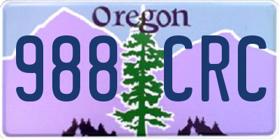 OR license plate 988CRC
