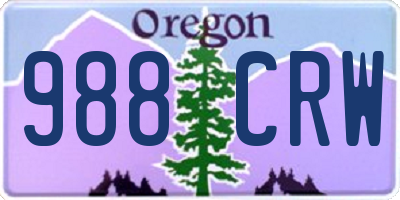 OR license plate 988CRW