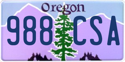 OR license plate 988CSA