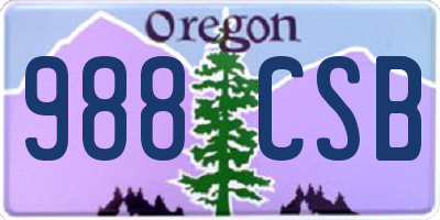 OR license plate 988CSB