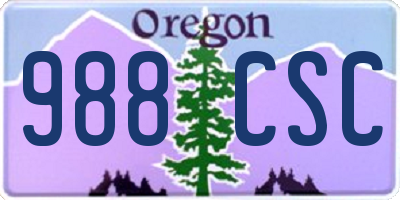 OR license plate 988CSC