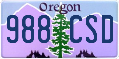 OR license plate 988CSD