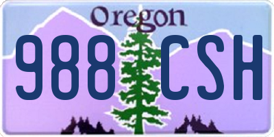 OR license plate 988CSH