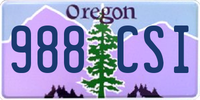 OR license plate 988CSI