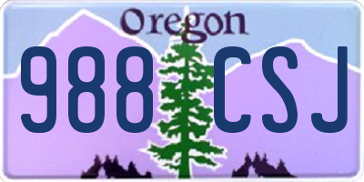 OR license plate 988CSJ