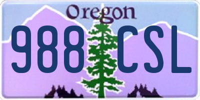 OR license plate 988CSL