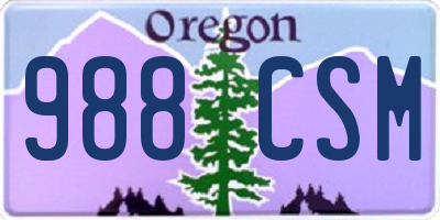 OR license plate 988CSM