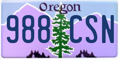 OR license plate 988CSN