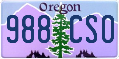 OR license plate 988CSO