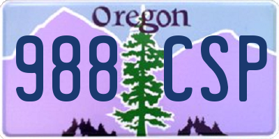OR license plate 988CSP