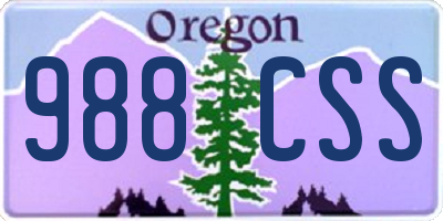OR license plate 988CSS