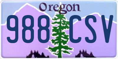 OR license plate 988CSV