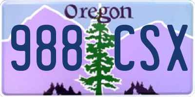 OR license plate 988CSX