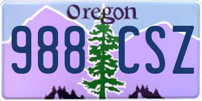OR license plate 988CSZ
