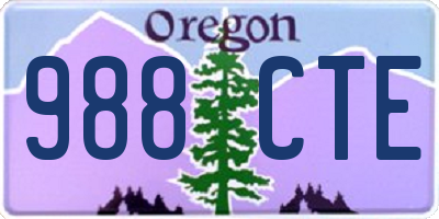 OR license plate 988CTE