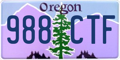 OR license plate 988CTF