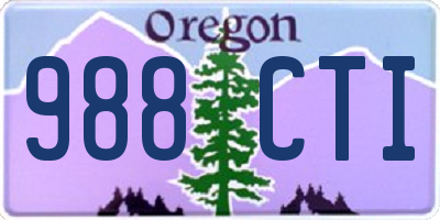 OR license plate 988CTI
