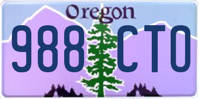 OR license plate 988CTO