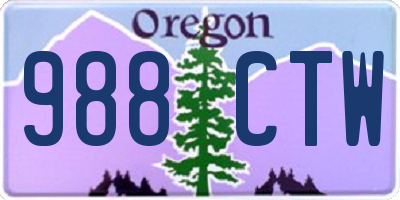 OR license plate 988CTW