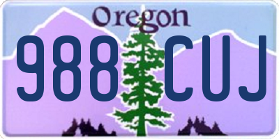OR license plate 988CUJ