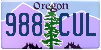 OR license plate 988CUL