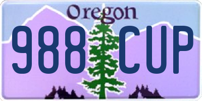 OR license plate 988CUP