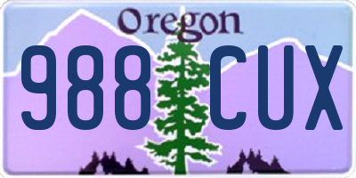 OR license plate 988CUX